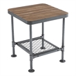 Pemberly Row Fir Wood and Metal End Table in Natural and Industrial Gray