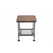 Pemberly Row Fir Wood and Metal End Table in Natural and Industrial Gray