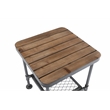 Pemberly Row Fir Wood and Metal End Table in Natural and Industrial Gray