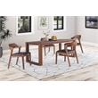 Pemberly Row Rubberwood 5 Piece Dining Set in Chestnut Wire Brush