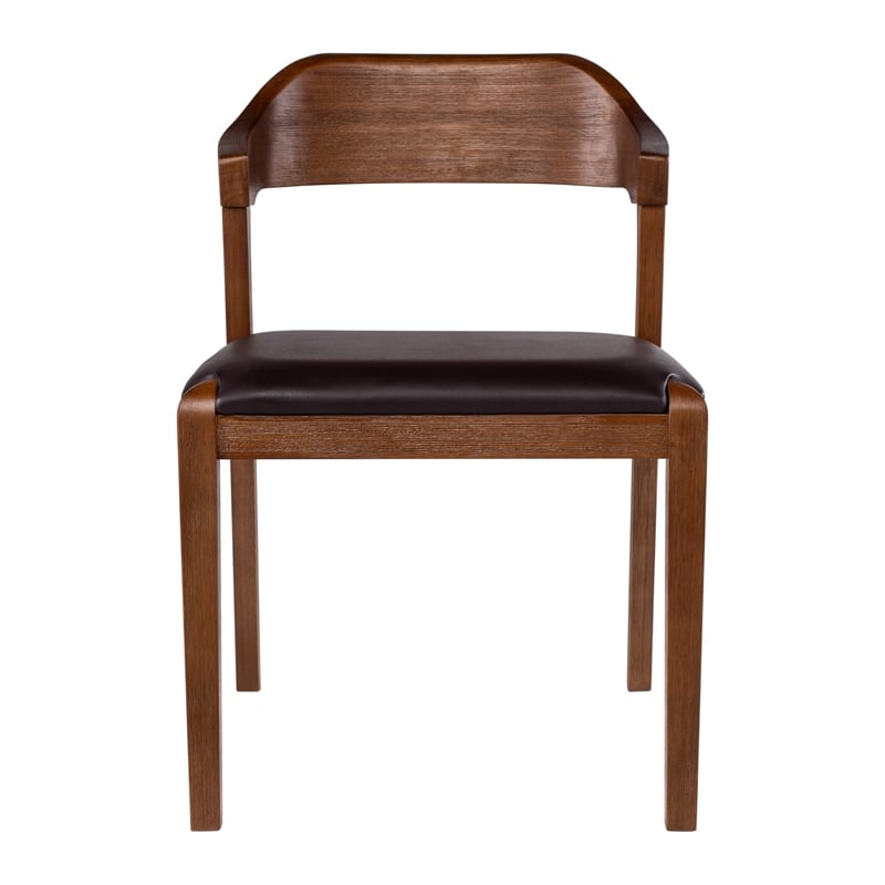 Pemberly Row Rubberwood 7 Piece Dining Set in Chestnut Wire Brush