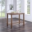 Pemberly Row Contemporary Acacia Wood Pub Table in Barnwood Wire Brush