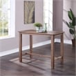 Pemberly Row Contemporary Acacia Wood Pub Table in Barnwood Wire Brush
