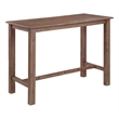 Pemberly Row Contemporary Acacia Wood Pub Table in Barnwood Wire Brush