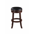 Pemberly Row Rubberwood Backless Swivel Bar Stool in Cappuccino