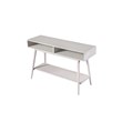 Pemberly Row Contemporary Zebrano Veneer Console Table in Whitewash