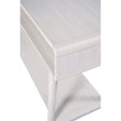 Pemberly Row Contemporary Zebrano Veneer Console Table in Whitewash