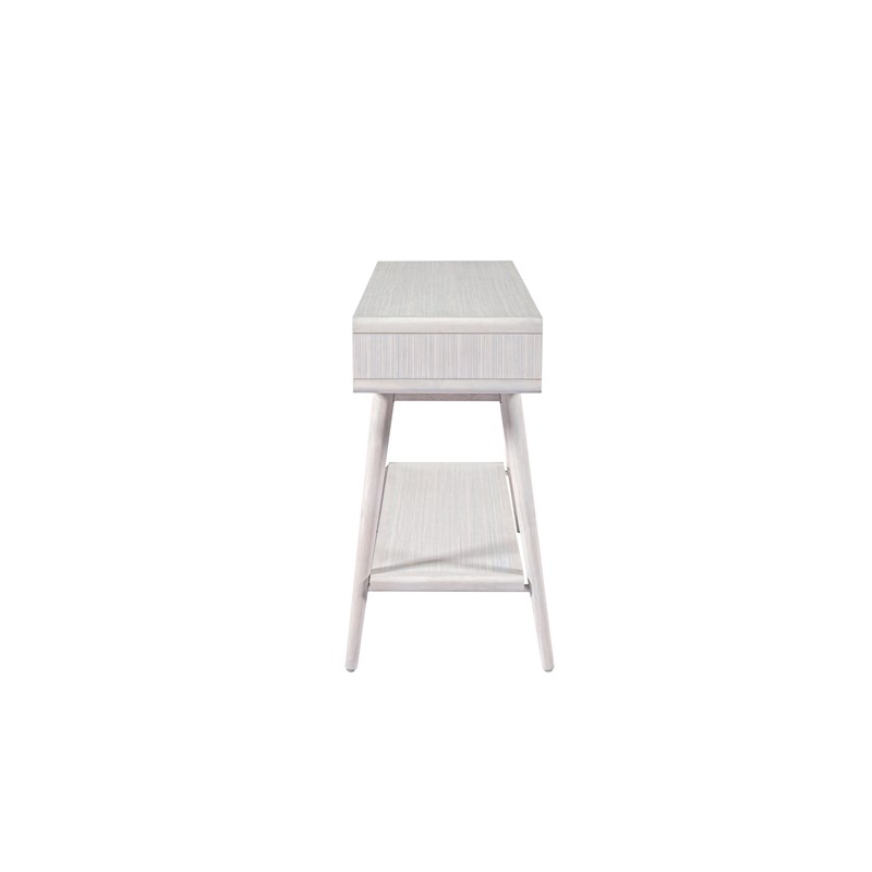 Pemberly Row Contemporary Zebrano Veneer Console Table in Whitewash