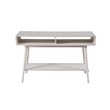 Pemberly Row Contemporary Zebrano Veneer Console Table in Whitewash