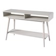 Pemberly Row Contemporary Zebrano Veneer Console Table in Whitewash