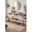 Pemberly Row Contemporary Zebrano Veneer Console Table in Whitewash