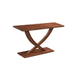 Pemberly Row Solid Acacia Wood Console Table in Chestnut Wire Brush