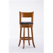 Pemberly Row Solid Hardwood Swivel Bar Stool in Fruitwood Brown