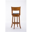 Pemberly Row Solid Hardwood Swivel Bar Stool in Fruitwood Brown