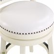 Pemberly Row Hardwood Swivel Counter Stool with Brass Nailheads in Buttermilk