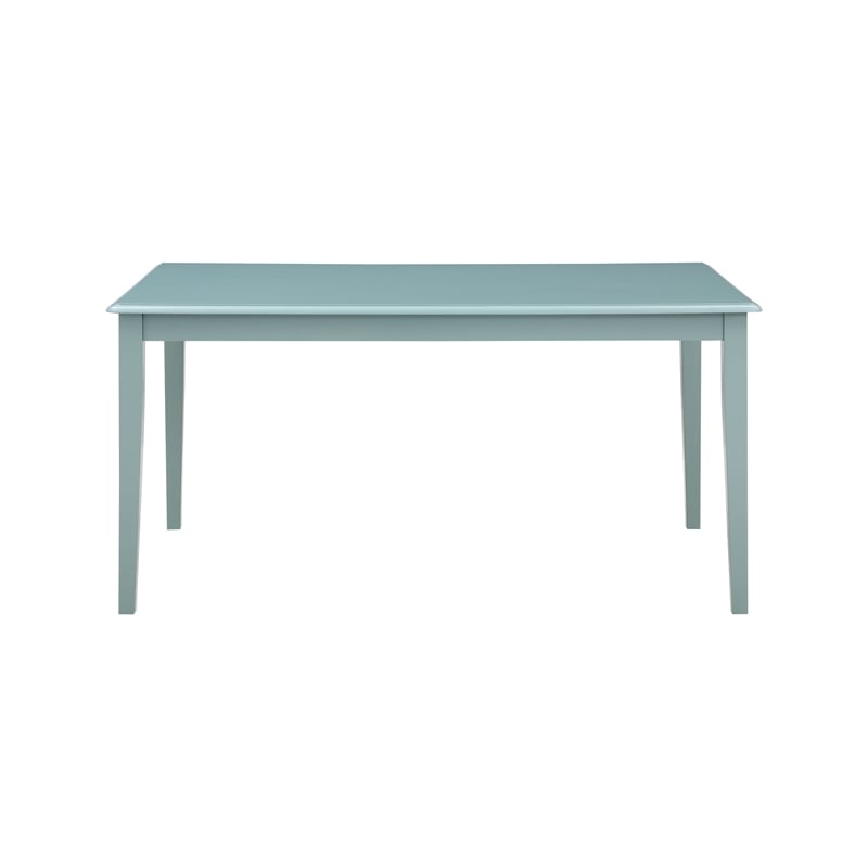 Pemberly Row Rubberwood Rectangular Dining Table in Aspen Valley Light Blue