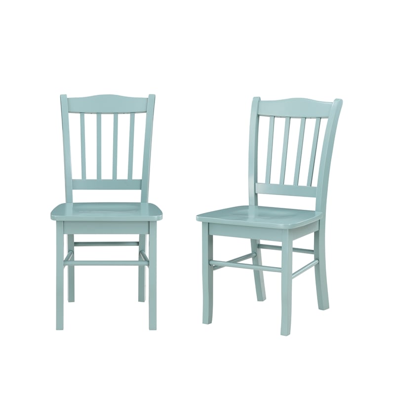 Pemberly Row 6pc Rubberwood Dining Set with Bench in Aspen Valley Blue