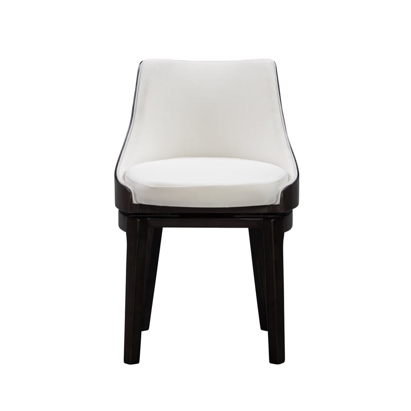 Pemberly Row Wood Swivel Low Back Side Chairs (Set of 2) in Matte Black