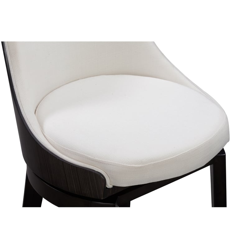 Pemberly Row Wood Swivel Low Back Side Chairs (Set of 2) in Matte Black