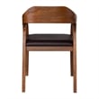 Pemberly Row Rubberwood Dining Armchairs Set of 2 in Chestnut Wire-Brush Finish