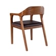 Pemberly Row Rubberwood Dining Armchairs Set of 2 in Chestnut Wire-Brush Finish