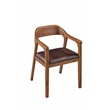 Pemberly Row Rubberwood Dining Armchairs Set of 2 in Chestnut Wire-Brush Finish