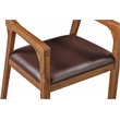 Pemberly Row Rubberwood Dining Armchairs Set of 2 in Chestnut Wire-Brush Finish