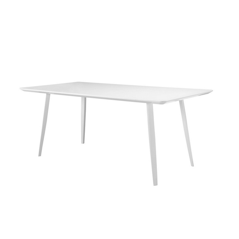Pemberly Row 71 Inch 6 Seater Rectangular Dining Table in White Lacquer