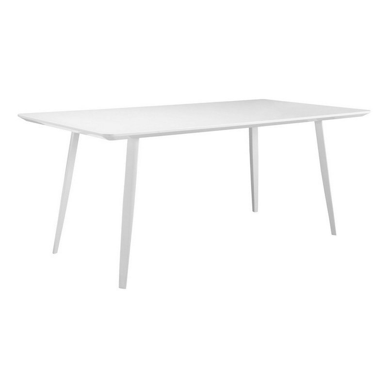 Pemberly Row 71 Inch 6 Seater Rectangular Dining Table in White Lacquer