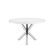 Pemberly Row 47 Inch Round Dining Table with X-Cross Steel in White