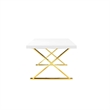 Pemberly Row 87 Inch Dining Table with Gold Finished Metal Base in White