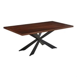 Pemberly Row 81 Inch Rectangular Dining Table with Cross Base in Walnut Brown