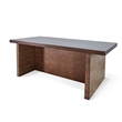 Pemberly Row 86 Inch Mahogany Dining Table with Block Base in Dark Brown