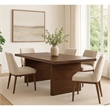 Pemberly Row 86 Inch Mahogany Dining Table with Block Base in Dark Brown