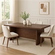 Pemberly Row 86 Inch Mahogany Dining Table with Block Base in Dark Brown