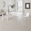 Pemberly Row 67 Inch Rectangular Cast Aluminum Outdoor Table in White