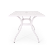Pemberly Row 67 Inch Rectangular Cast Aluminum Outdoor Table in White