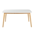Pemberly Row 59 Inch Rectangular Faux Wood Dining Table in White