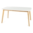 Pemberly Row 59 Inch Rectangular Faux Wood Dining Table in White