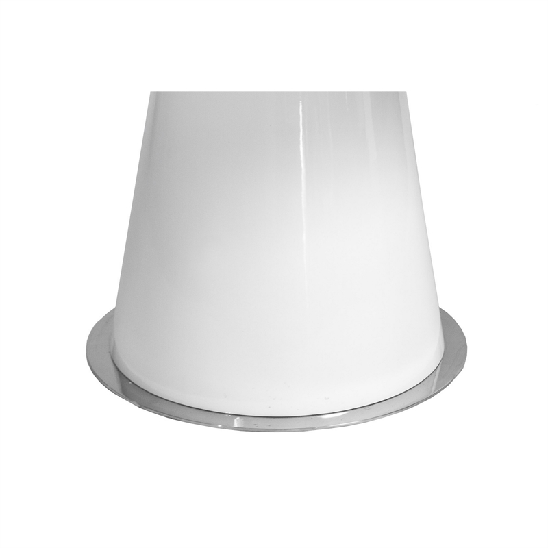 Pemberly Row 53 Inch Round Dining Table with Cone Base in White Steel