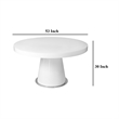 Pemberly Row 53 Inch Round Dining Table with Cone Base in White Steel