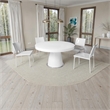 Pemberly Row 53 Inch Round Dining Table with Cone Base in White Steel