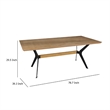 Pemberly Row 79 Inch Rectangular Wood Dining Table in Light Walnut Brown