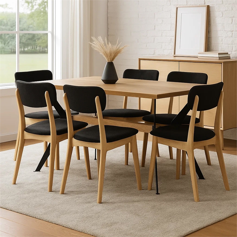 Pemberly Row 79 Inch Rectangular Wood Dining Table in Light Walnut Brown