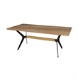 Pemberly Row 79 Inch Rectangular Wood Dining Table in Light Walnut Brown