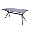 Pemberly Row 47 Inch Rectangular MDF Dining Table in Black with Tapered Legs