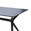 Pemberly Row 47 Inch Rectangular MDF Dining Table in Black with Tapered Legs