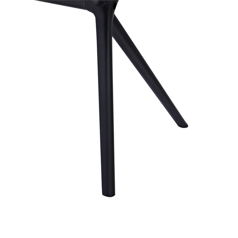 Pemberly Row 47 Inch Rectangular MDF Dining Table in Black with Tapered Legs