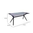Pemberly Row 47 Inch Rectangular MDF Dining Table in Black with Tapered Legs