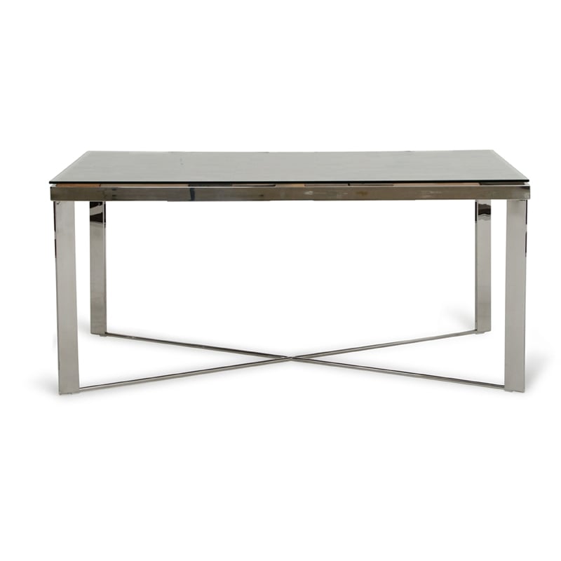 Pemberly Row 64 Inch Reclaimed Ship Wood and Glass Dining Table in Brown
